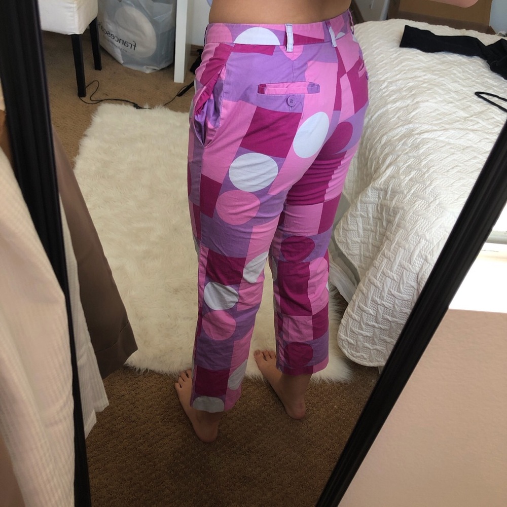 Color block retro Pink and purple pants